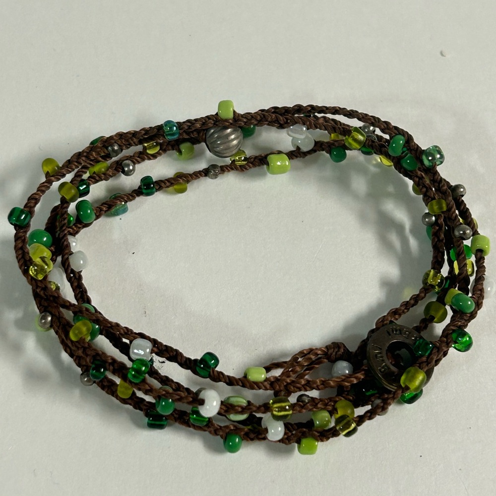 Wakami Boho Beaded Leather Cord Casual Necklace